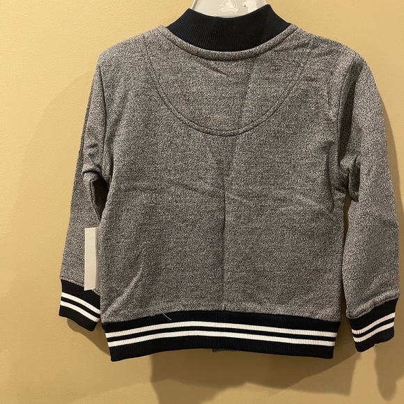 Joe Fresh Baseball Jacket Coat Gray Blue Snap Button - NWT - Picture 5 of 6